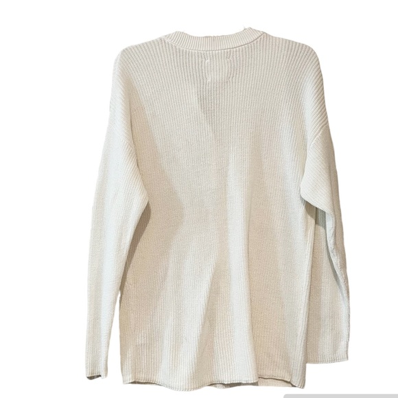 Aerie Long Sleeve Ivory White Knitted Half Button Up Pullover Sweater size XS - Picture 5 of 11